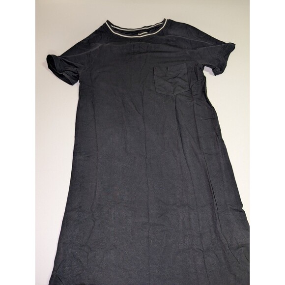 Abercrombie & Fitch Dresses & Skirts - Abercrombie & Fitch Black Short Sleeve T-shirt Dress Size XS Striped Neck‎  Goth